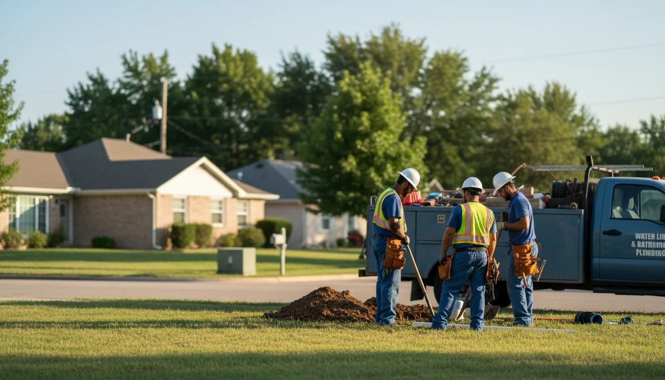 Residential water line and bathroom plumbing service in Strum, WI